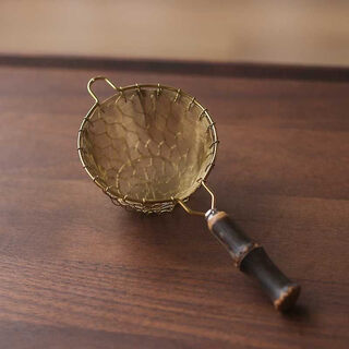 Shijanu's new product, precision double-layered tea strainer, kung fu tea set, tea strainer, purple bamboo hand-knitted tea strainer, gold-plated model