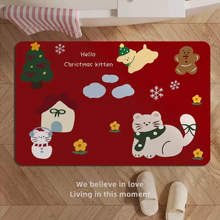 Yusenyisoft diatom mud water-absorbent and quick-drying bathroom door anti-fall and anti-slip floor mat g dingdang tangtang 40x60cm (thickened environmentally friendly diatom mud)