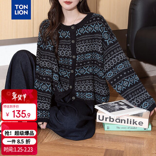 Tonlion 2025 autumn and winter elegant classic style pattern women's cardigan sweater jacket
