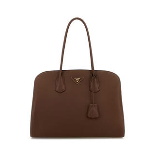 Prada ss26 light luxury women's chocolate leather shopping bag brown one size