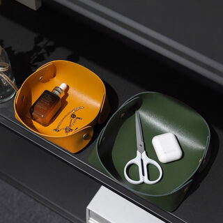 Yusenyi storage box desktop living room entrance style debris key remote control storage tray ornament square yellow large