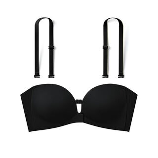 Luckmeey (zhu xudan) luckmeey 2.0 newly upgraded front buckle strapless bra, push-up anti-slip, not easy to fall off, hepburn black - 2.0 new upgrade, free shoulder strap s 65abc/70ab