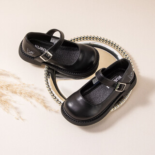 Hello kitty children's shoes, girls' leather shoes, kuromi spring princess shoes, british leather shoes, performance soft-soled shoes, mary jane shoes, black, size 26, suitable for feet 16.3-17.0cm long