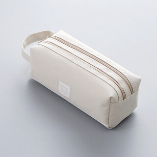 Qi shiyan large-capacity pencil case simple female japanese fashion junior high school student high school student korean version cute girl pencil pencil case 45813089sn4882 gray-beige