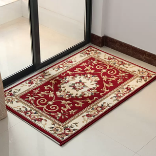 Yusenyi european-style flower-cut living room entrance door floor mat foyer entrance door mat household absorbent foot mat bedroom 106r 100x300cm