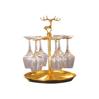 Yingfan professional sommelier special international crystal glass white wine tasting cup tulip tasting wine glass 50 50ml international wine tasting glass (6 pieces + golden deer cup holder) cold cut + color