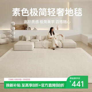 Seven cotton belgian velvet living room carpet, stain-resistant, non-slip and easy to care for, elegant plain color, light luxury and minimalist 200*300cm