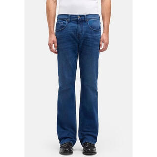 7 for all makind men's jeans wear-resistant stretch dark blue straight daily commuting men's wear versatile classic mid blue one size fits all | 28