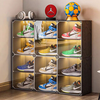 Fantasy shoe box storage box transparent folding imitation acrylic dust-proof shoe rack space-saving aj sneaker storage artifact shoe cabinet good choice 12 pieces in 3 columns and 4 layers