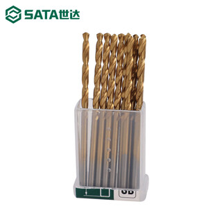 Sata 10-piece set of high-speed steel fully ground titanium-plated twist drills 2.8mm 52128a