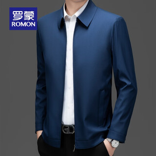 Romon high-end executive jacket men's commuter style simple dad wear business casual lapel men's jacket blue m