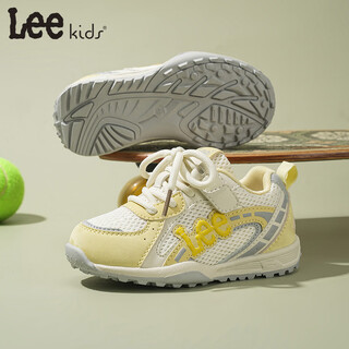 Lee children's sneakers, breathable mesh, soft sole, beige 26, inner length approximately 17.2cm