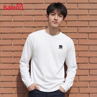 Baleno spring men's long sleeve t-shirt loose simple breathable cotton bottoming shirt simple loose trendy heavy top men