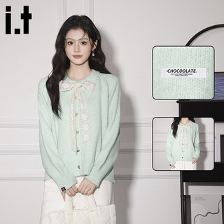 Chocoolate it women's round neck bow sweater women's 2026 spring new loose versatile high-quality knitted jacket women's blue one size