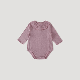 Bali piggy tencel + merino wool baby girl's clothing spring and autumn sweet four seasons one-piece clothes baby spring clothes yingluo pink 73cm