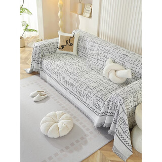 Pupan sofa cover cloth for all seasons, anti-cat scratch, 2025 new anti-slip light luxury and high-end sofa cover, free gray 175x340, suitable for three adults