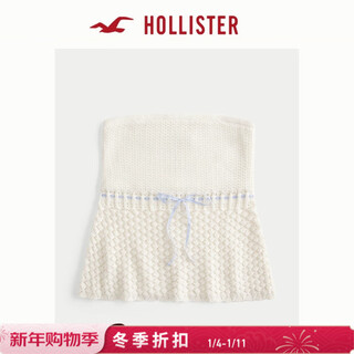 Hollister25 autumn design crocheted sweet blouse off-shoulder tube top women's clothing 350-5119 white xs (160/84a)