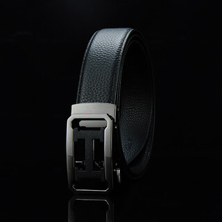 High-end men's first-layer cowhide belt, whole cowhide automatic belt, trouser belt, gift casual, black 110cm