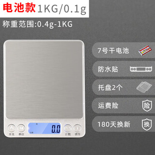 Shijanu high-precision electronic scale household small 0.01g rechargeable kitchen scale accurately weighs traditional chinese medicine jewelry tea ingredients scale battery model 1kg_0.1g double tray