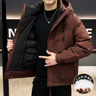 Kbxng jinba Американский модный брендовый пуховик, мужская зимняя новая утолщенная теплая куртка с капюшоном, морозостойкая рабочая куртка темно-красного цвета m