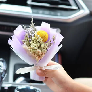 Car aromatherapy air outlet perfume everlasting dried bouquet car decorative ornaments air conditioning fragrance clip rose love letter no. 17