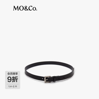 Mo&co. accessories belt 2026 spring new product suede camel apricot color clear black cow leather belt mbf1blt002 black 100cm