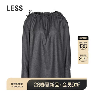 Less 2026 spring new long-sleeved loose straight shirt 2q121524h 070 dark gray s