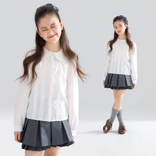 Mucmukn french preface bow embroidered doll collar shirt tencel cotton girls 26 spring new style white 110 cm