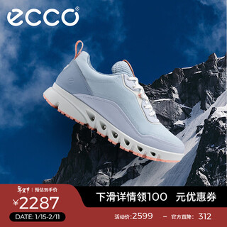Ecco sports shoes for women, fashionable and versatile flat-soled waterproof and wear-resistant casual shoes, soaring 880283 sky blue/orange pink 88028361240 39