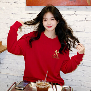 Mlb official zodiac year men's 26 new new year's wear qiji red year of the horse limited round neck sweatshirt new york yankees/crimson xl 180/100a