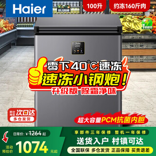 Congelador comercial haier -40 congelador horizontal, congelador rápido para bolas de masa de supermercado, refrigerador doméstico de frutas y verduras, gabinete para alimentos frescos de restaurante, congelador de baja temperatura, 100 litros/reducción de escarcha 80%/nivel 1 de eficiencia energética -40 c de temperatura ultrabaja