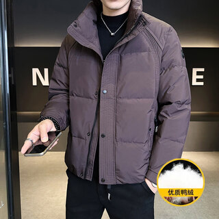 Kbxng jinba, новая зимняя мужская куртка-пуховик с воротником-стойкой, короткие модные и красивые топы, утолщенная теплая и морозостойкая куртка фиолетового цвета m