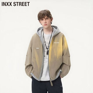 Inxx (inxx) inxx street fashionable casual jacket for men 2026 spring and autumn new trendy loose and versatile men's jacket khaki m