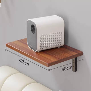 Yusenyi bedside router set-top box punch-free projector object tray projector bracket wifi wall mount small unit walnut color 40x30 (requires screws for installation)