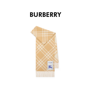 Burberry burberry autumn and winter new women's sand beige cashmere plaid tassel scarf 81152581