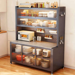 Fantasy kitchen rack multi-layer floor-to-ceiling storage cabinet microwave pot cupboard dust-proof storage rack multi-functional sideboard after receiving the goods, contact customer service for feedback 10