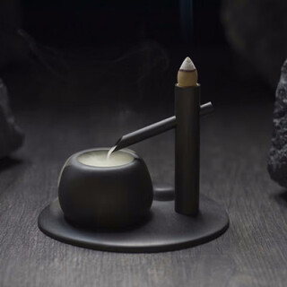 Shijanu solid wood incense burner home zen incense creative gift add water_reverse flow incense burner (wood)