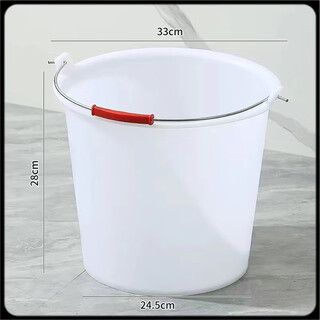 Bucket portable car wash bucket thickened construction site decoration portable large cement bucket mortar bucket unbreakable beef tendon bucket plastic bucket customized white large thickened beef tendon bucket 16 liters/approximately 32 jin of water filled jin is equal to 0.5 kg