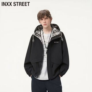 Inxx (inxx) inxx street american casual hooded work jacket men's spring and autumn new trendy versatile loose jacket black l