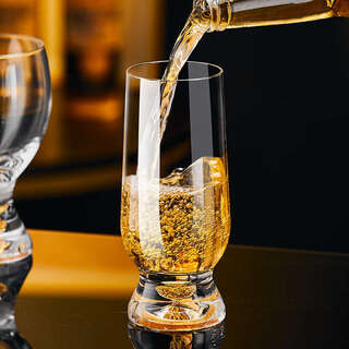 Yusenyi high-end craft wheat beer cup household cold drink cup juice cup crystal beer cup set gold foil beer cup 335ml