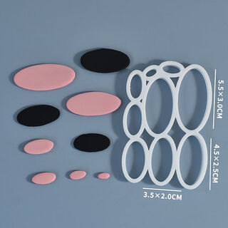 Fantasy five-pointed star ingot four-star geometric pattern fondant cutting mold cake decoration baking love mold stamping die thin oval 9-piece cutting mold set