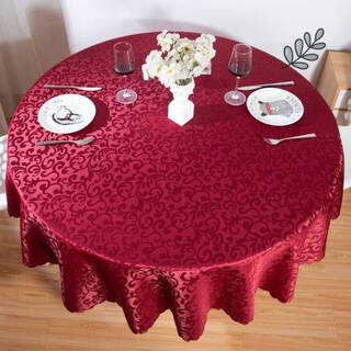 Fantasy tablecloth waterproof, oil-proof, anti-scalding, no-wash festive wedding red round tablecloth for home dining and hotel tablecloth thickened burgundy double hook 2.2m round tablecloth (for 1.5-1.6 round table_specifications1