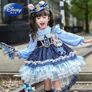 Disney (disney) girls rabbit police officer princess dress 2026 new children's first birthday dress dress fashionable judy rabbit dress skirt + little hat + pistol + socks plush 120