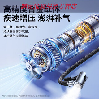 Gongma buwei portable car air pump dual digital display tire pressure detection air pump plug-in and charging dual-purpose 3600mah high-precision alloy cylinder rapid boosting and surging air replenishment