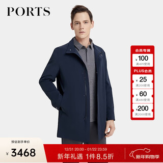 PORTS宝姿男装春季时尚休闲商务简约风衣MP8T005RWO027 藏青色 S