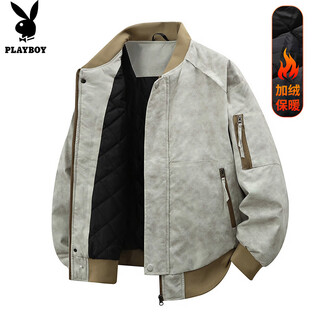 Playboy (playboy) jacke herren samt arbeitsjacke herren herbst und winter lässig baseballkragen verdickte warme kleidung