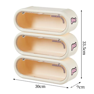 Yusenyi dog shoe storage box dog supplies sorting shoe box shoe cabinet storage artifact classification sorting multi-gate multi-function cream white (3 packs) cream white (3 packs)