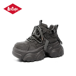 Lee cooper women's shoes dad's shoes 2026 spring new small man height increased 7cm thick-soled casual sports shoes gray 36