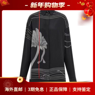 Ferragamo women's shirt breathable drapey long-sleeved commuting daily top designed simple and styled out of the neck black one size | it-44