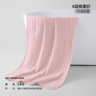 Sanli antibacterial bath towel pure cotton 100 cotton 2025 new men's and women's water-absorbent quick-drying gauze large wrap cloud mist powder 80x140cm